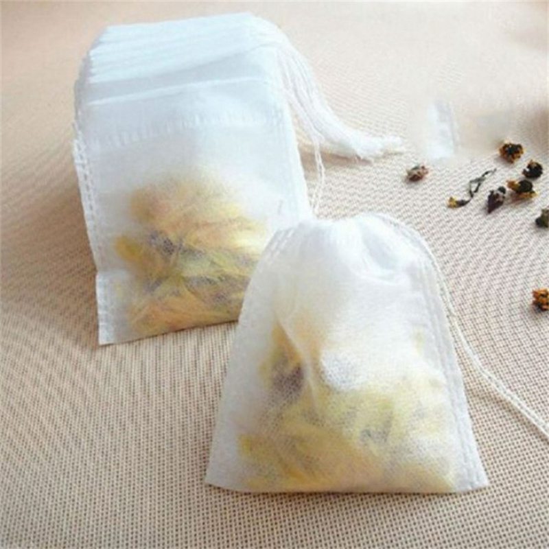 100pcs/set Tea Bag Disposable Drawstring Flip Empty Teabag Tea Filter Herb Loose gallery