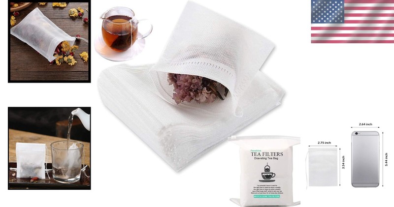 Convenient 400 Pcs Drawstring Tea Bags – Perfect for Loose Leaf and DIY Blends gallery