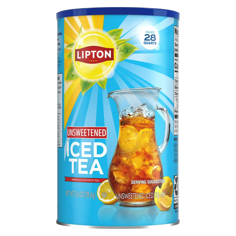 Lipton Unsweetened Black Tea Iced Tea Mix, 28 Quarts (Pack of 1) FREE FAST SHIP