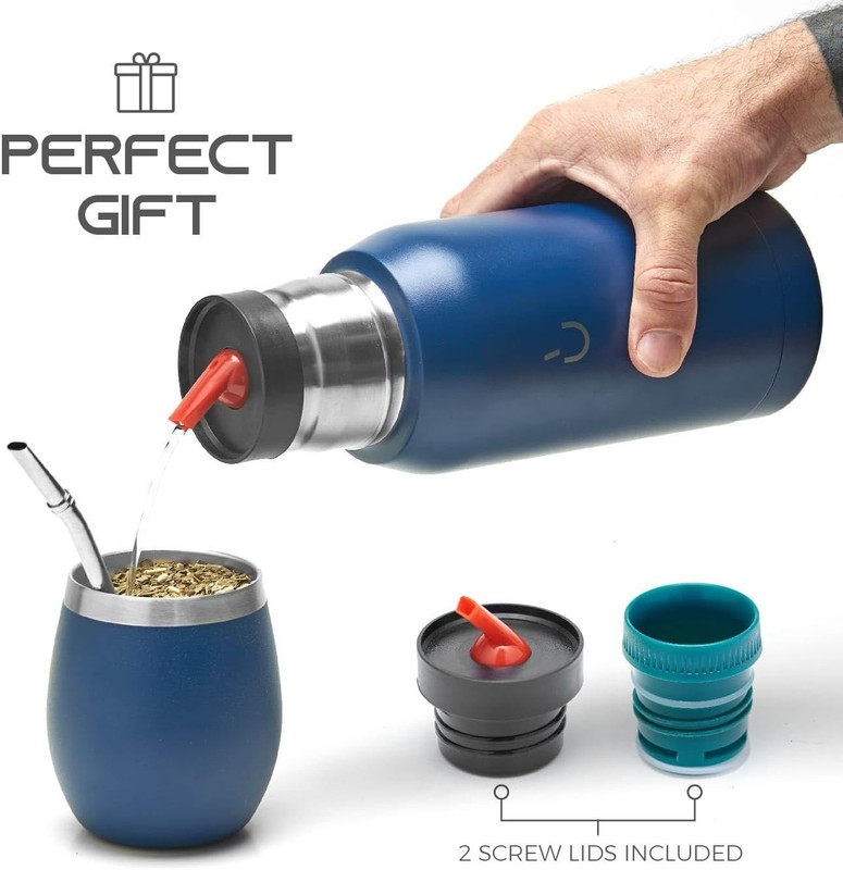 Complete Yerba Mate Kit - Stainless Steel Cup, Straw, Flask gallery