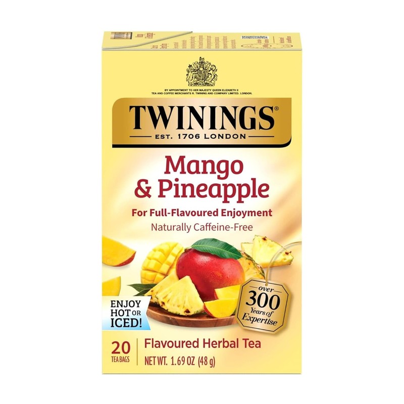 Twinings Mango Pineapple Herbal Tea Caffeine Free 20 Bags Pack of 6