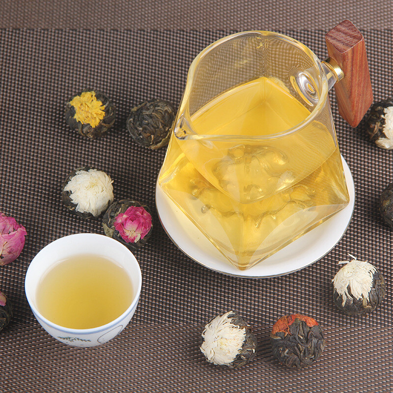Handmade Ball-shaped Assorted Flowers Flowering Pu-erh Tea Raw 18 Pcs (120g) gallery