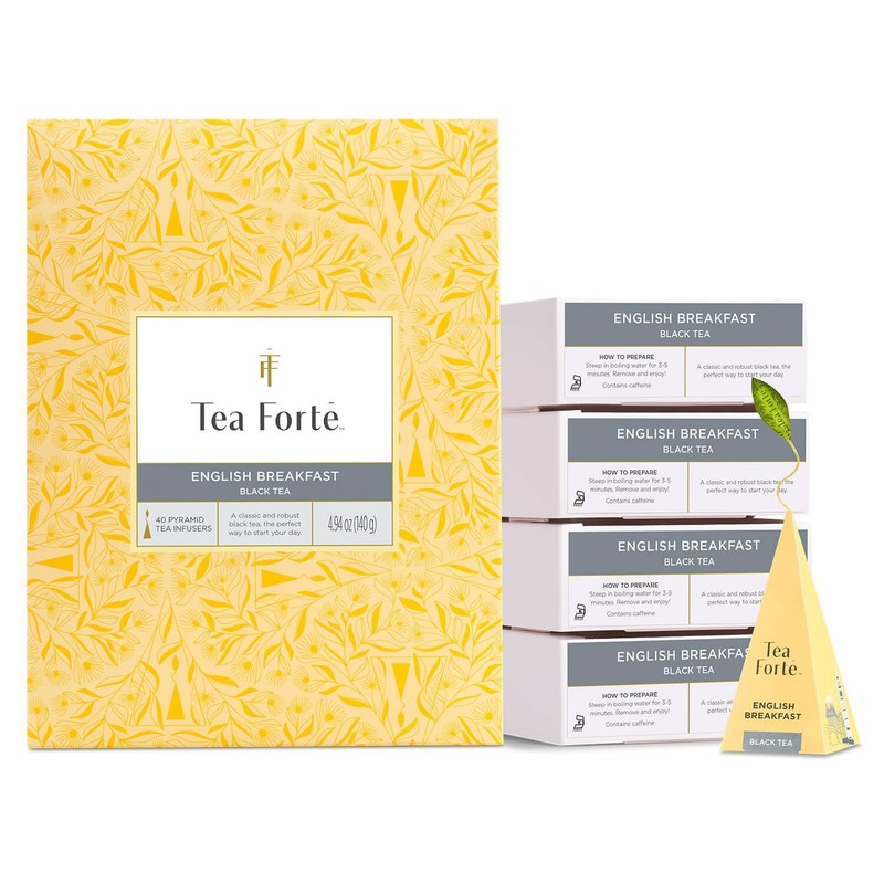Tea Forte English Breakfast Premium Caffeinated Black Tea Blend Event Box, Bu…
