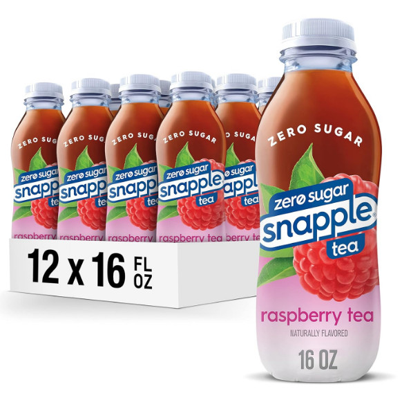 Zero Sugar Raspberry Tea, 16 fl oz recycled plastic bottle, Pack of 12