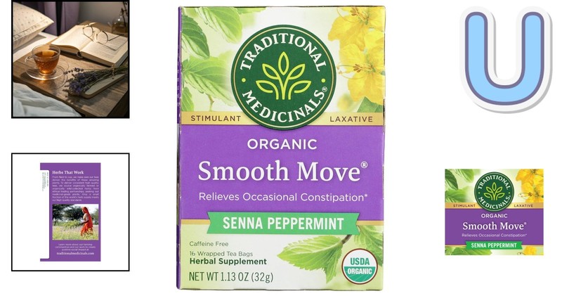 Caffeine-Free Smooth Move Peppermint Tea - 16 Bags for Gentle Overnight Relief gallery