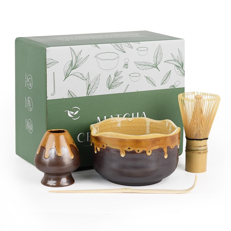 Pottery Matcha Set – Japanese Handcrafted Matcha Tea Bowl Mineral Glaze Bowl …