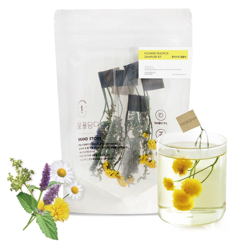 KKOKDAM Flower Tea Stick Sampler – Loose Leaf Tea, Fancy Tea Variety Pack 8ct