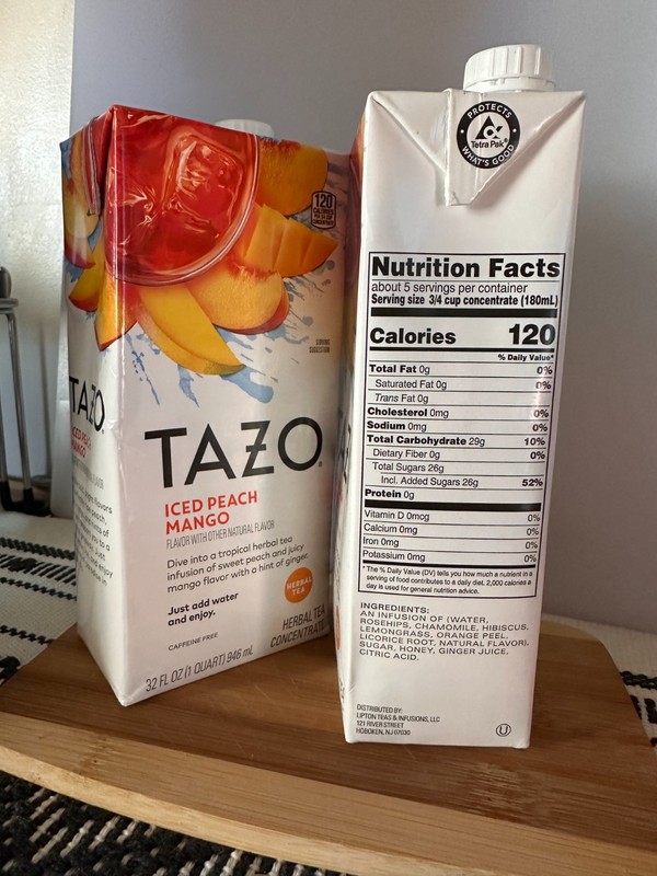 Tazo Iced Peach Mango 32oz (2Pack) Iced Tea Drink Mix NEW Exp 10/25/2026 gallery