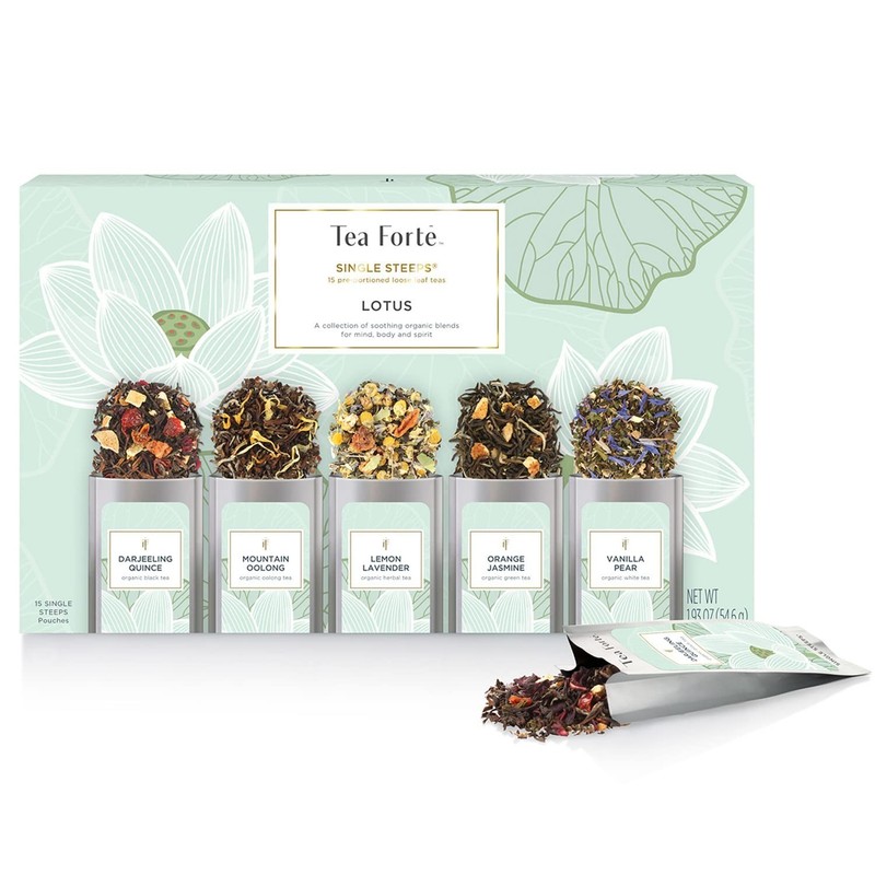 Single Steeps Loose Leaf Tea Sampler, Assorted Variety Tea Box, 15 Single Ser... gallery
