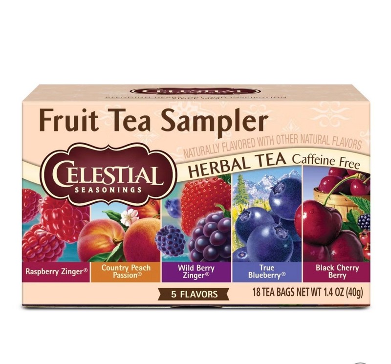 Celestial Seasonings Fruit Tea Sampler Herbal Variety Pack Tea Bags – Caffeine F