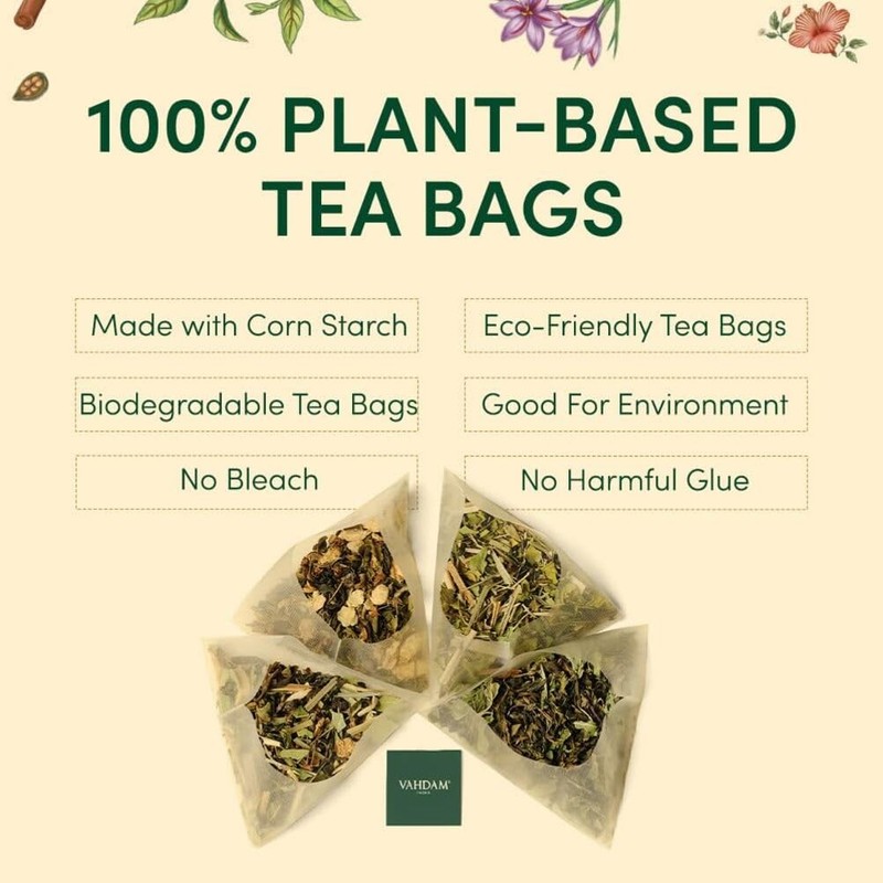 VAHDAM Assorted Herbal Tea Variety Pack 6 Variants 36 Tea Bags Caffeine Free ... gallery
