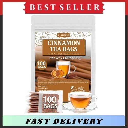 Ceylon Cinnamon Tea Bags 100% Pure Natural Caffeine Free Herbal Tea Bags