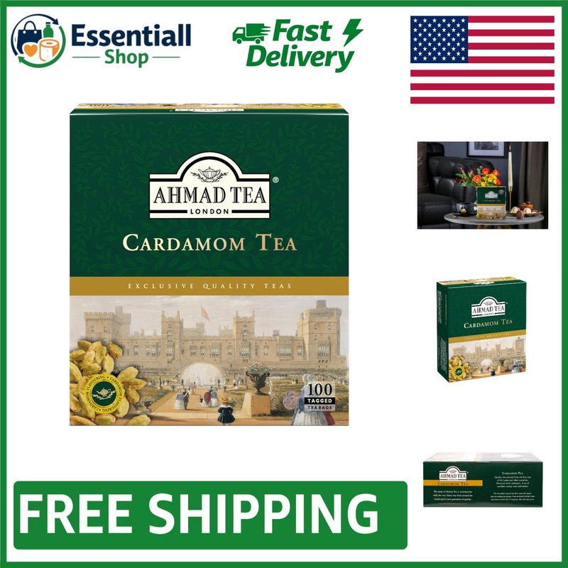 Exquisite 100 Count Cardamom Black Tea Teabags – Sugar-Free, Caffeinated