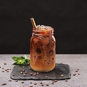 Reusable Boba Bubble Tea & Smoothie Cups - 2 Glass Wide Mouth 32oz Mason Jars gallery
