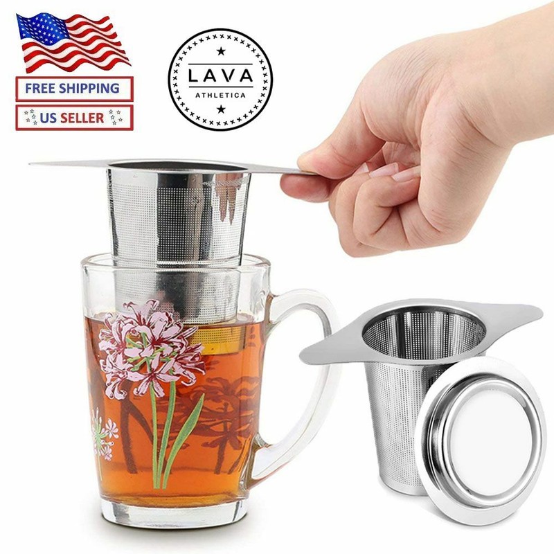 Stainless Steel Mesh Tea Infuser Metal Cup Strainer Loose Leaf Filter with Lid