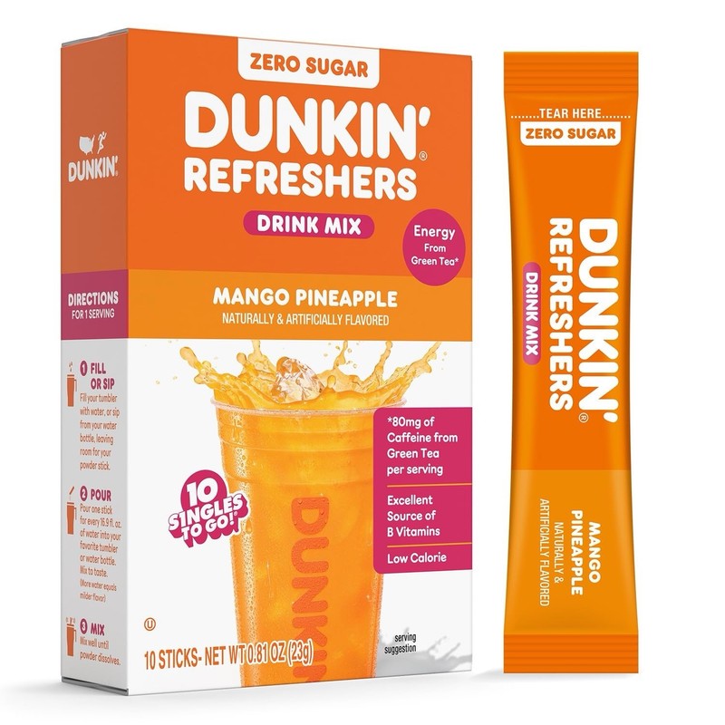 Dunkin’ 🍩 Refreshers Singles To Go! Mango 🥭 Pineapple 🍍10 packets