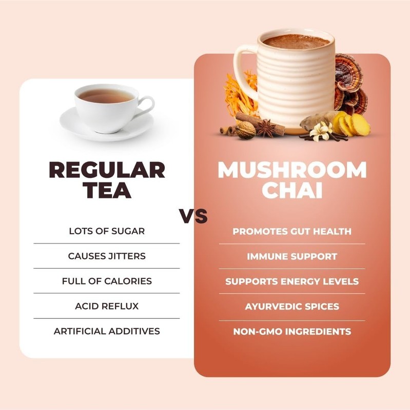 RYZE Organic Mushroom Chai Tea with 6 Adaptogenic Mushrooms, Lion's Mane, Tur... gallery