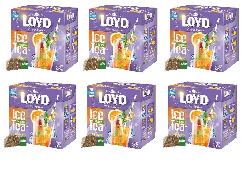 6x LOYD Ice Tea Orange & Sage Flavored Fruit Tea Silk Pyramid Bags 12 Pcs