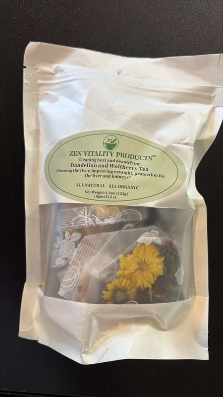 ZEN VITALITY PRODUCTS DANDELION AND WOLFBERRY TEA, 12CT
