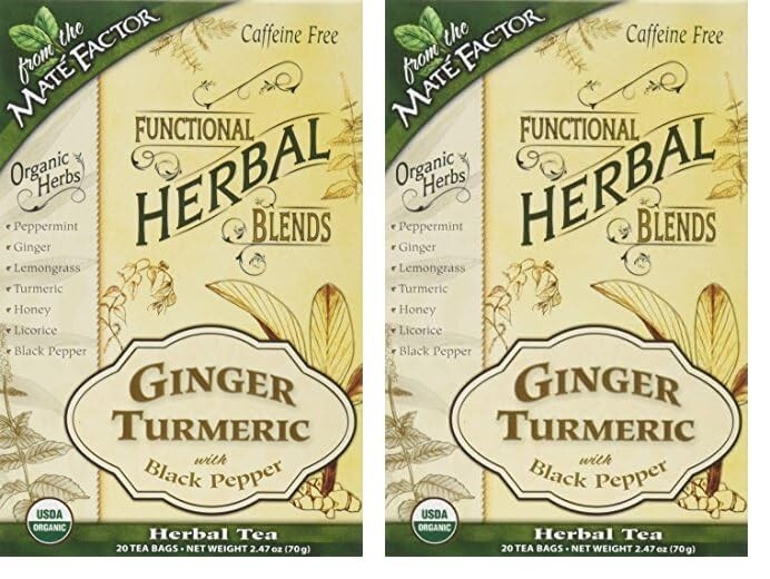 Mate Factor Functional Herbal Blends – Ginger Turmeric with Black Pepper 2 PACK