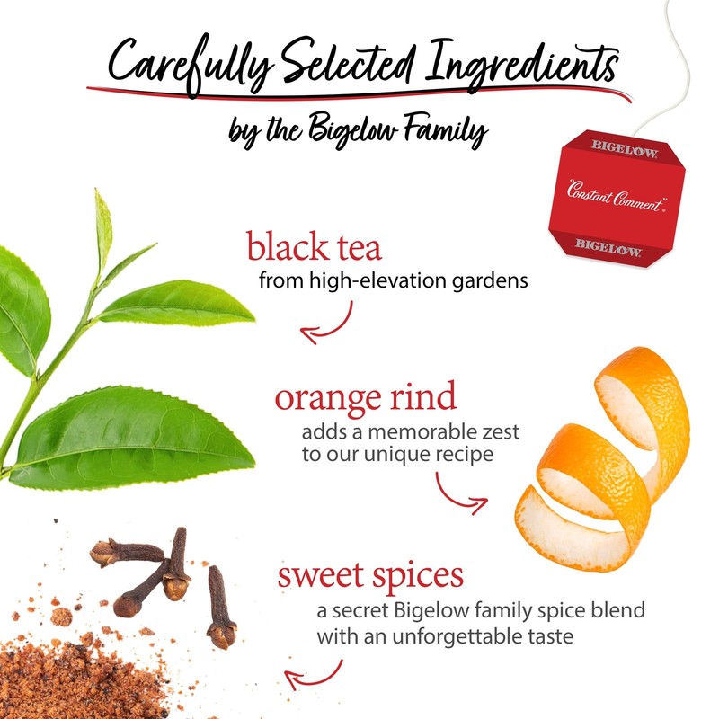 Bigelow Tea Constant Comment Caffeinated Black Tea Bags, 40 Count, Pack of 6 gallery