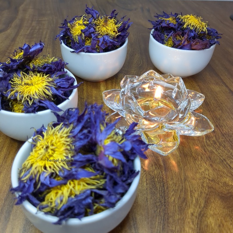Blue Lotus Nymphaea Caerulea Hand Picked Dried Flowers Pure Organic Herb Tea 1kg gallery