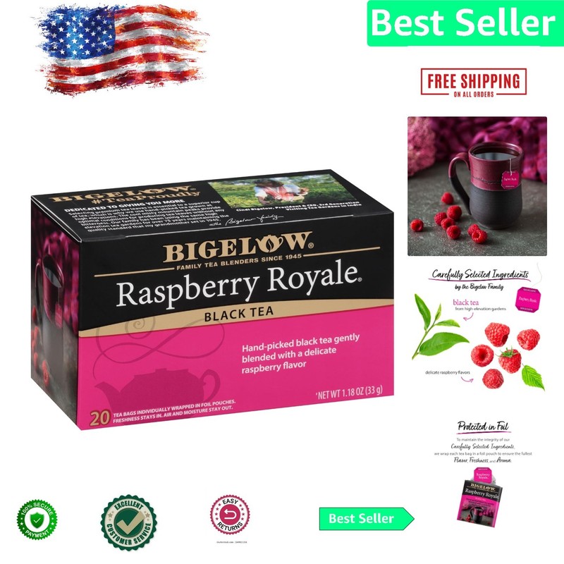 Individually Wrapped Raspberry Royale Tea Bags, 120 Count for Ultimate Freshness