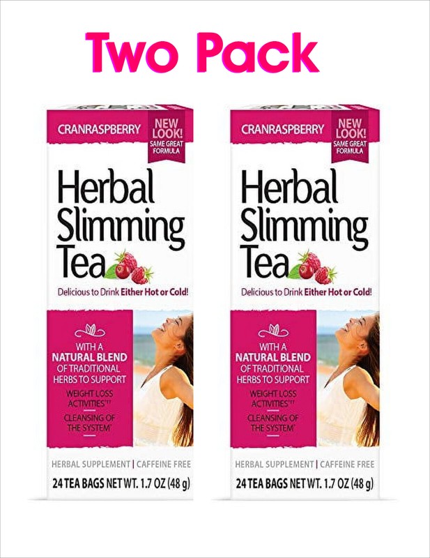 Two pack Herbal Slimming Tea - Cranraspberry 24 Bag(S) per Box - exp 06/27