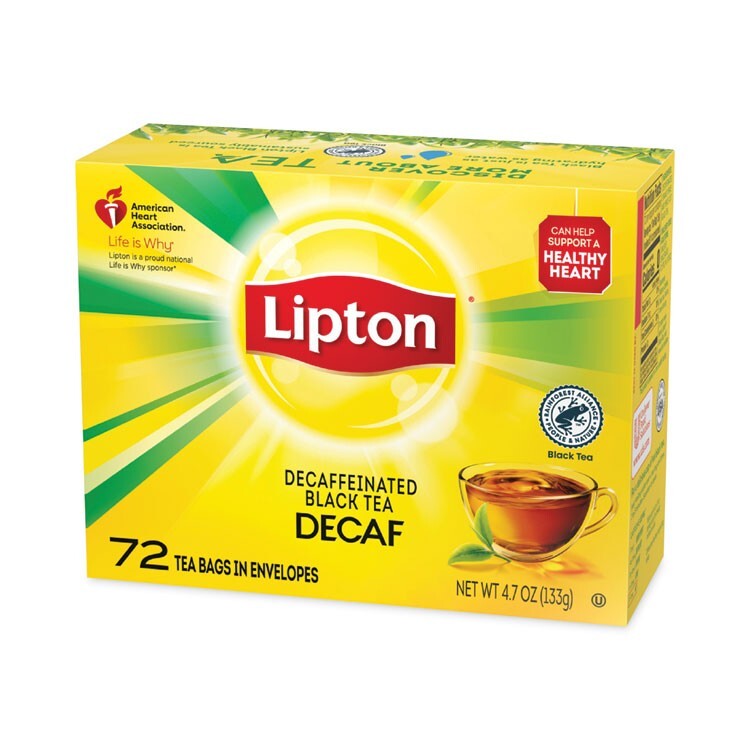 Lipton 100% Natural Decaf Tea (2 boxes/144 tea bags) Black & Orange Pekoe gallery