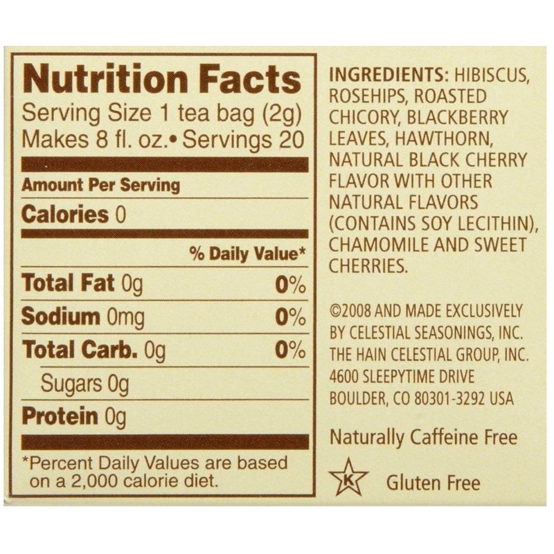 Delicious Black Cherry Berry Tea – 20 Count (Pack of 2)
