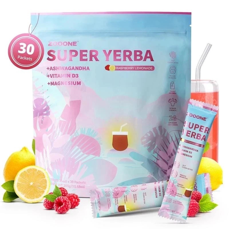Lemonade Super Yerba Instant Powder- Raspberry Zooone –30 Servings