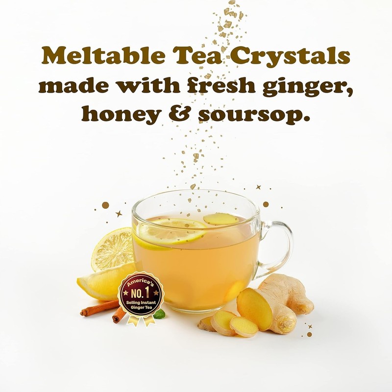 Pocas Honey Ginger Instant Tea Powder, Soursop Flavor, Real Ginger Extract & Hon gallery