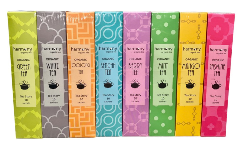 Harmony Organic Spring Tea Library, 80 Bags, 8 Blends, 5.64 oz – GIFT BOXED