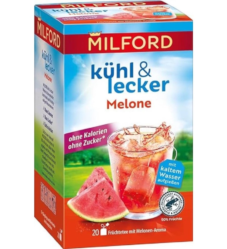 MILFORD Iced Tea: WATERMELON Flavor – 1 box/ 20 tea bags – FREE SHIPPING