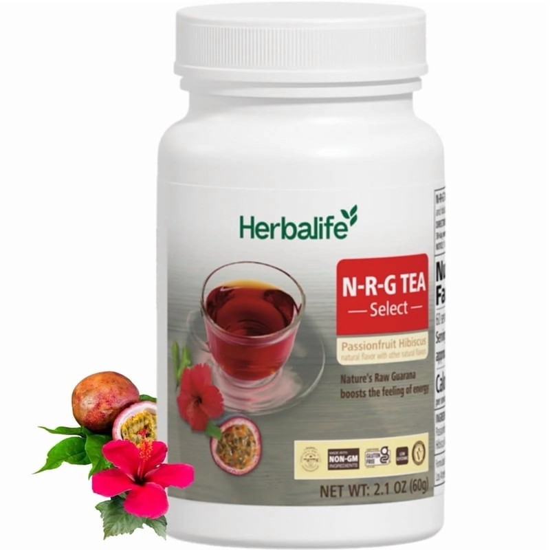 Herbalife N-R-G Tea Select Passionfruit Hibiscus Guarana Herbal Powder 2.1 oz