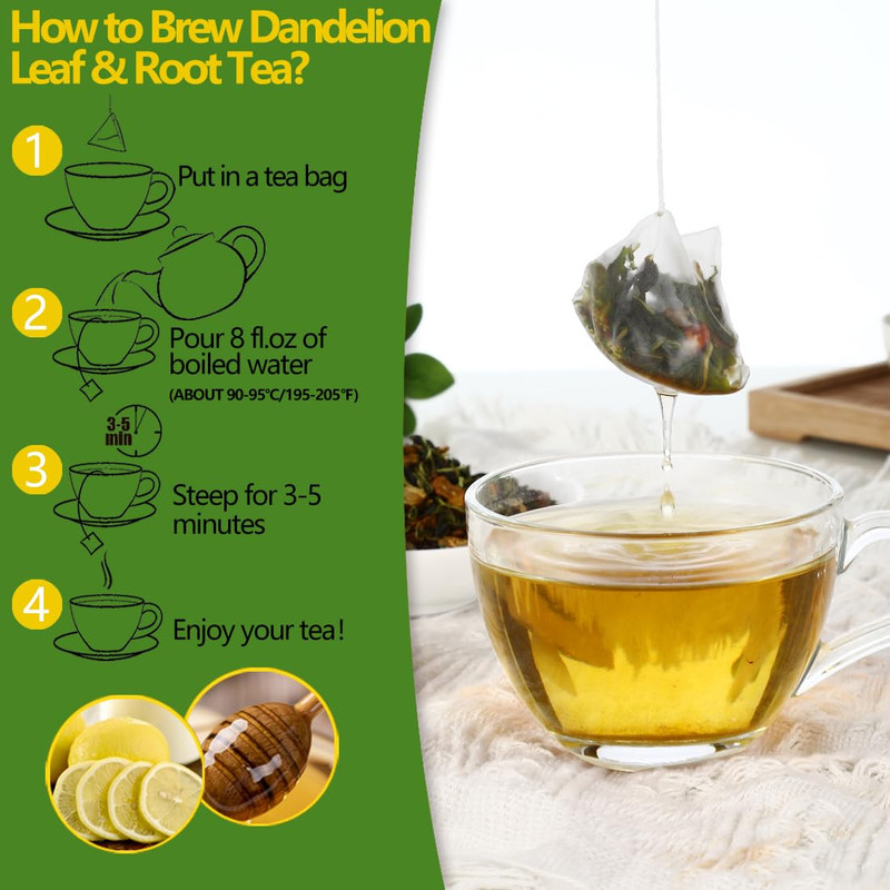 Dandelion Tea 50 Leaf & Root Herbal Tea Bags for Liver & Kidney Health Detox gallery