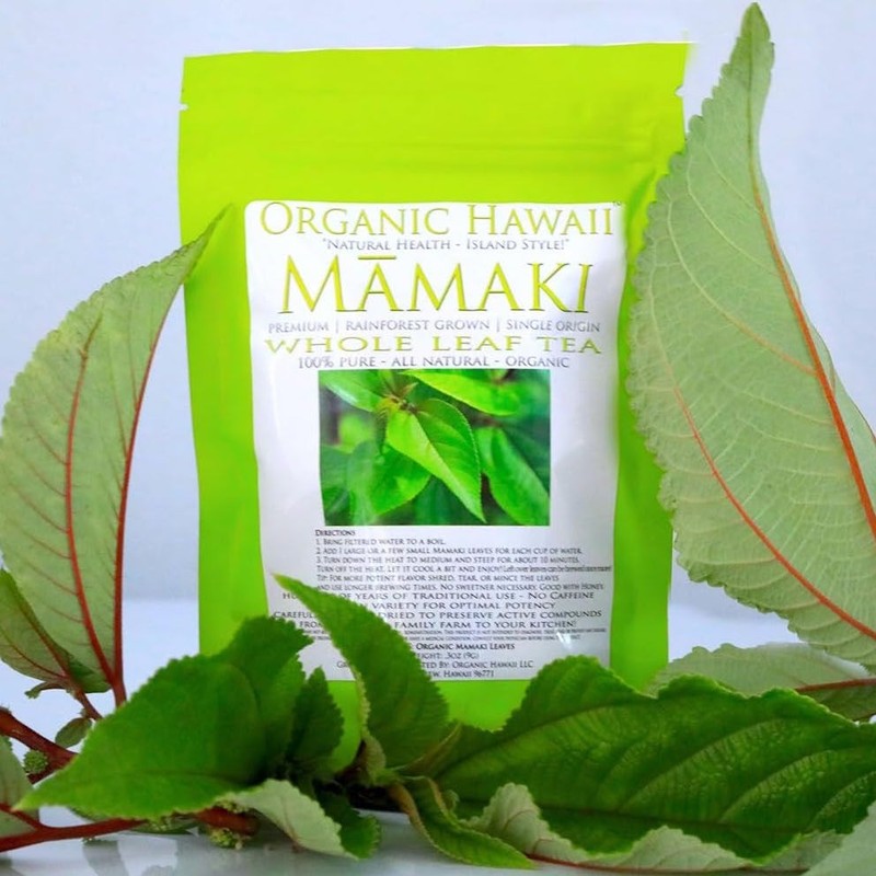 Organic Hawaii MAMAKI Whole Leaves for Tea FRESHLY DRIED Resealable Bag 9g /.3oz