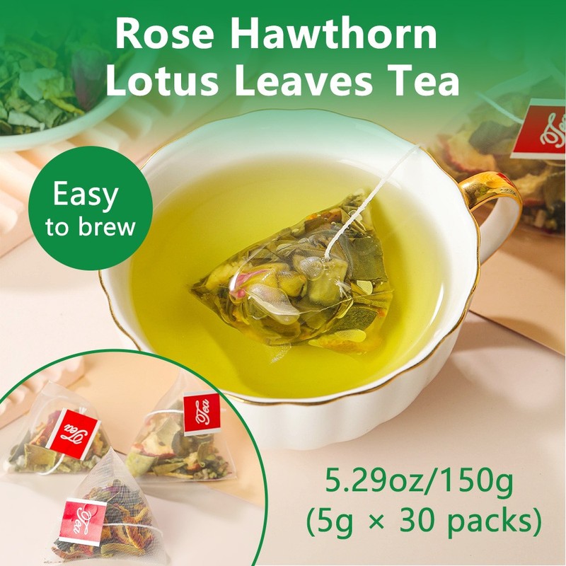 Rose Hawthorn Lotus Leaves Tea Management Healthy Body Shape 30 Packs Unisex gallery