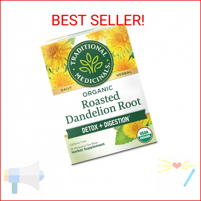 Traditional Medicinals Organic, Roasted, Dandelion Root Tea - Supports Normal De