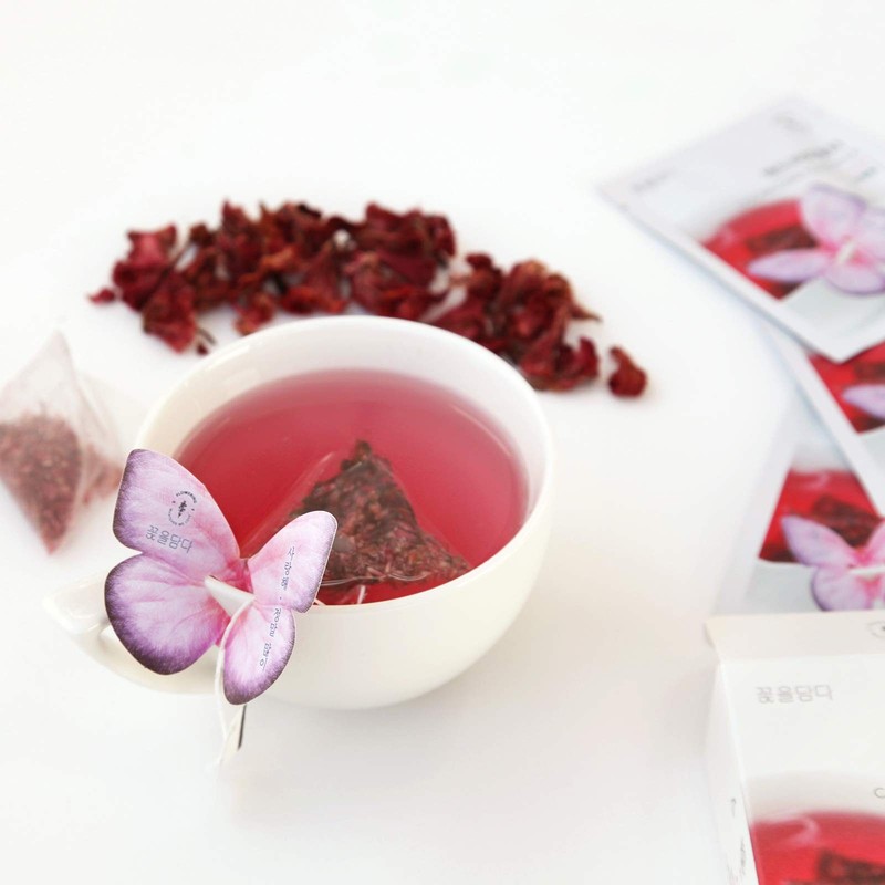 Korean Tea Gift Set Sampler – 3 Flavor Pink Butterfly Tea Bag Sampler – Elega... gallery