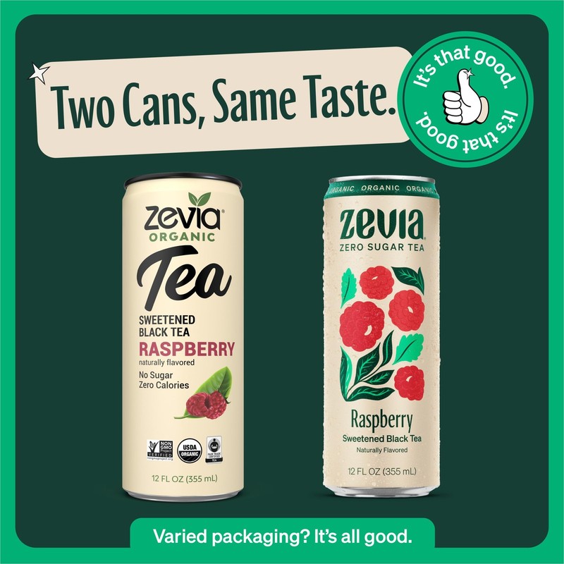 Zero Sugar Raspberry Black Tea Cans (12-Pack) - Naturally Sweetened, Vegan gallery