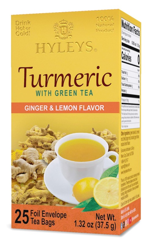 Ginger Turmeric Tea Lemon Flavor - 25 Tea Bags - Wellness Herbal Supplement G...