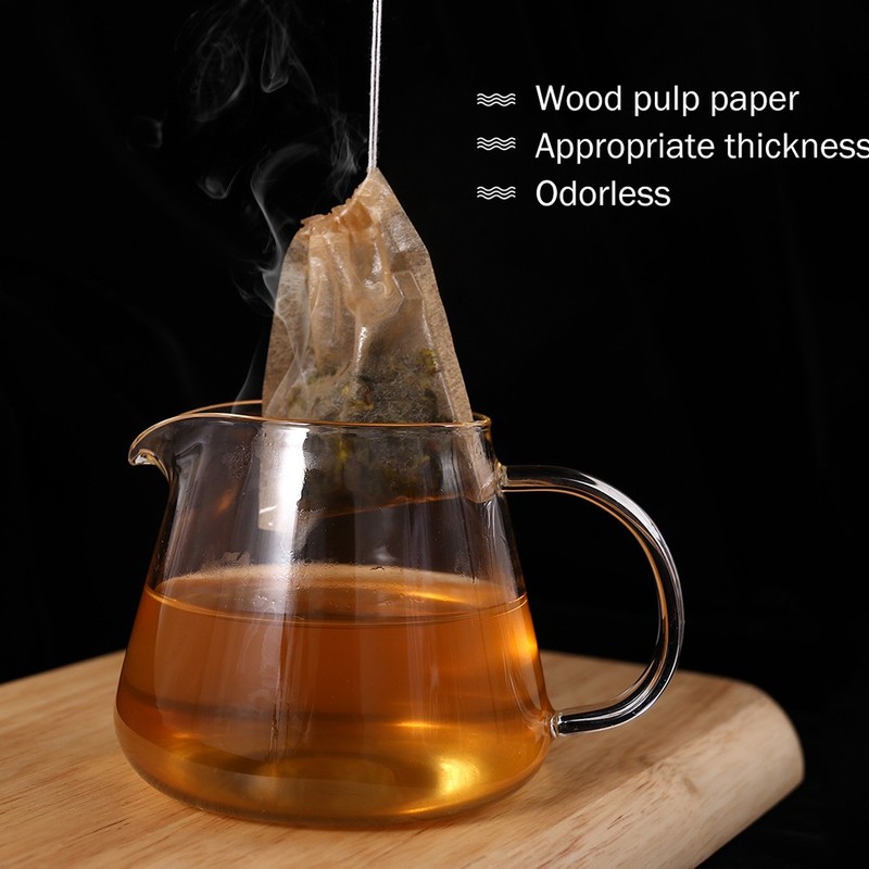 100 Pcs Drawstring Tea Bag Filter Paper Empty Tea Pouch Bags for Loose Tea gallery