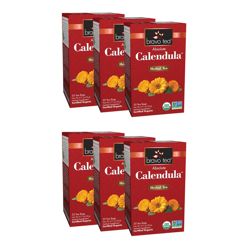 Absolute Calendula by Bravo Tea (6 Boxes of 20 Teabags Each)