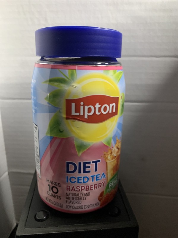 Lipton Iced Tea Mix Black Tea, Diet Raspberry Caffeinated Makes 10 Quarts
