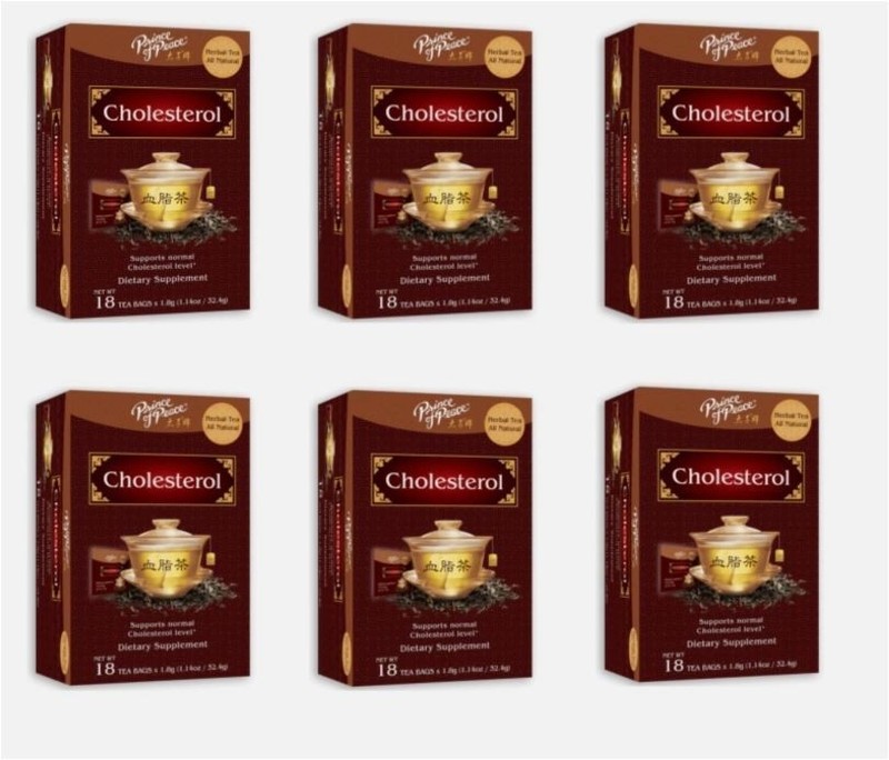 Prince of Peace Cholesterol Tea Herbal Tea, 18 Tea Bags Each Box (6 Boxes) 6/30