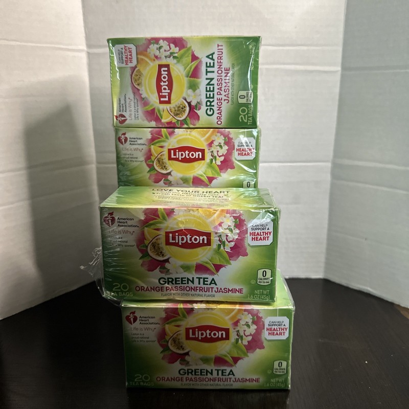4 Lipton Green Tea Orange Passionfruit Jasmine 20 Ct Tea Bag (Read) discontinued
