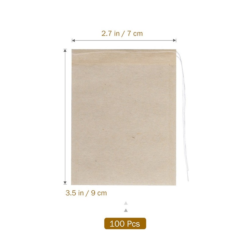 100 Pcs Drawstring Tea Bag Filter Paper Empty Tea Pouch Bags for Loose Tea gallery