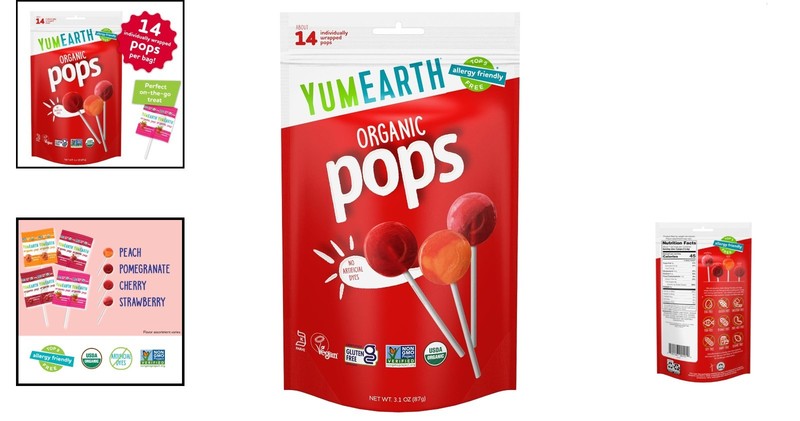 Allergen-Free Organic Pops: 14 Assorted Fruit Lollipops for Healthy Indulgence gallery
