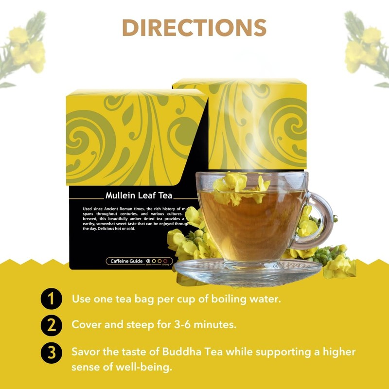 - Mullein Leaf - Organic Tea - Single Ingredient - Warm Amber Hue - Mild, Ear... gallery